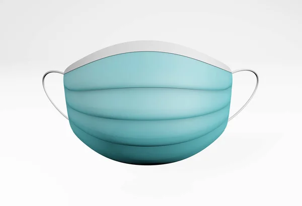 Bulaşıcı hastalıkları önleyen tıbbi maske beyaz 3D görüntülerde izole edilmiş.