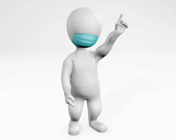 Maskeli adam 3 boyutlu görüntüyü beyaza çevirdi.