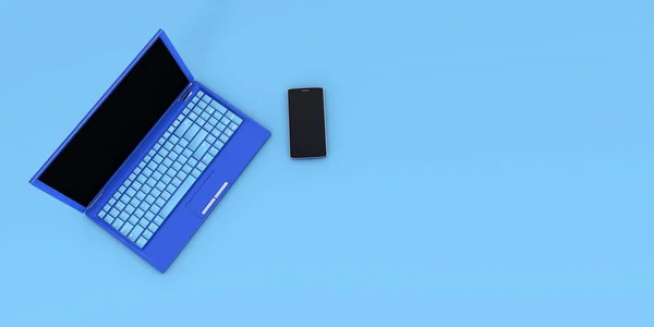 Smartphone Laptop Koncepcja Renderowania Odizolowany Projekt — Zdjęcie stockowe