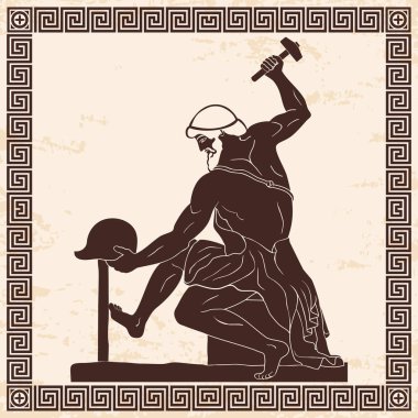 Antik Yunan adam demirci.