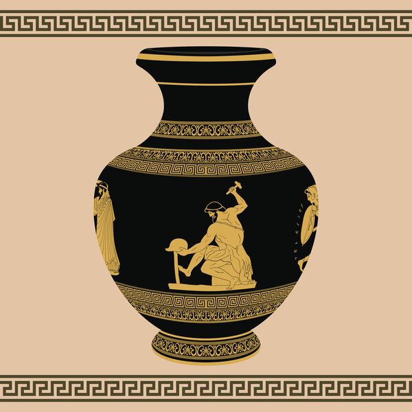 Ancient Greek man blacksmith.