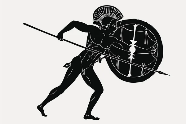 古代ギリシャの戦士. — ストックベクタ