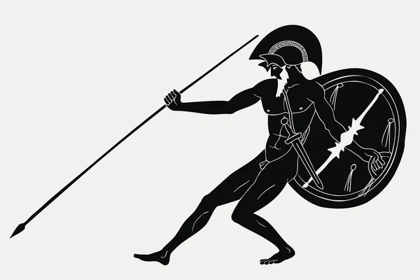 Alter griechischer Krieger. — Stockvektor