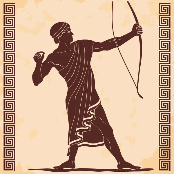 Războinic grec antic . — Vector de stoc