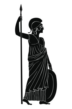 Athena Pallada with a spear. clipart