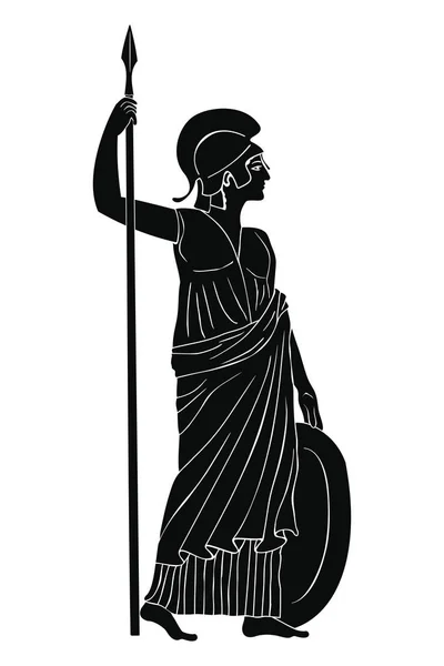 Athena Pallada egy lándzsa. — Stock Vector