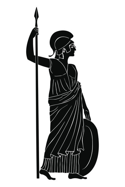 Athena Pallada with a spear.