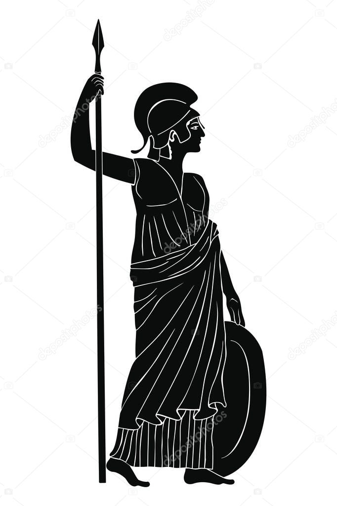 Athena Pallada with a spear.