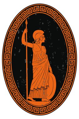 Athena Pallada bir mızrak ile.