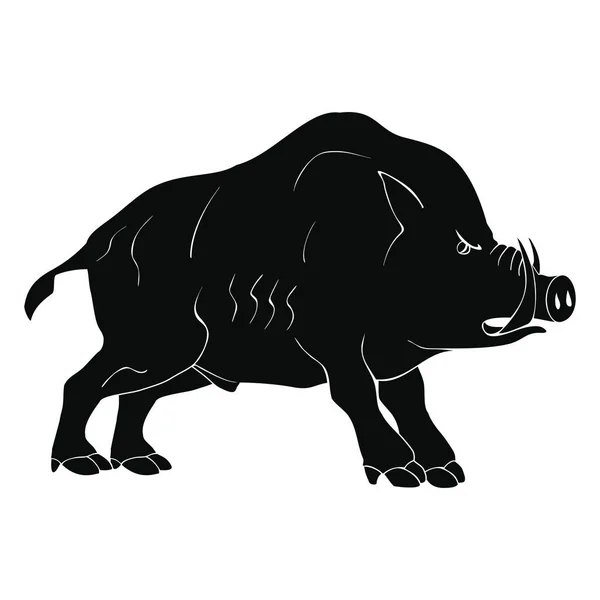Angry dangerous boar. — Stock Vector