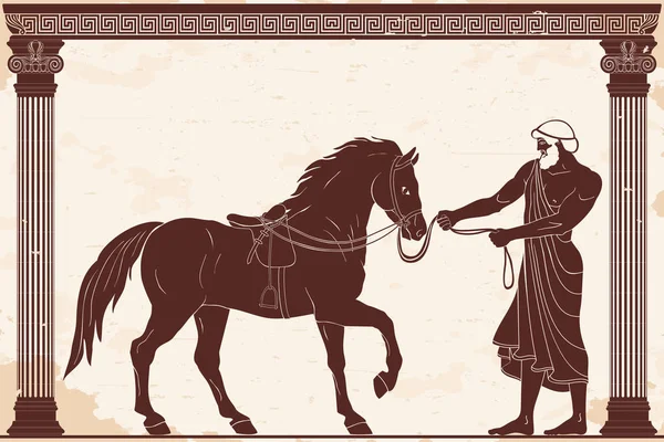 Геркулес викрадає коней Діомед. — стоковий вектор