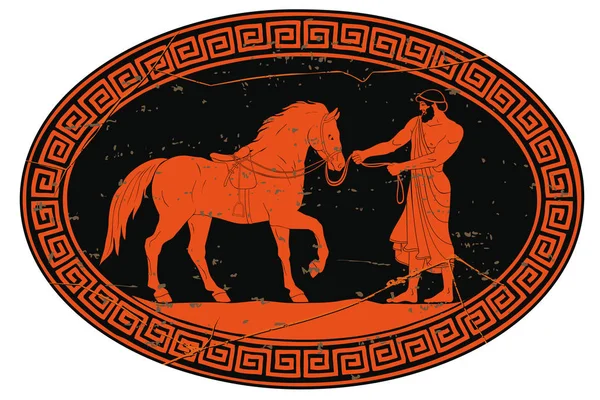 Ercole rapisce i cavalli di Diomede . — Vettoriale Stock