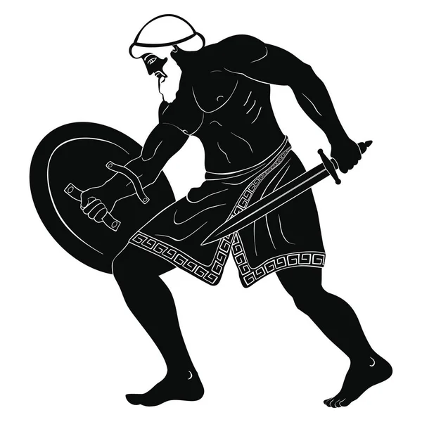 古代ギリシャの戦士. — ストックベクタ