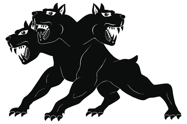 Three-headed dog Cerberus. — Stock Vector