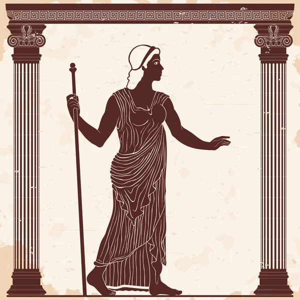 Древняя греческая женщина . — стоковый вектор