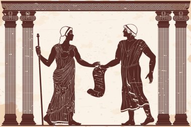Antik Yunan erkek ve kadın.