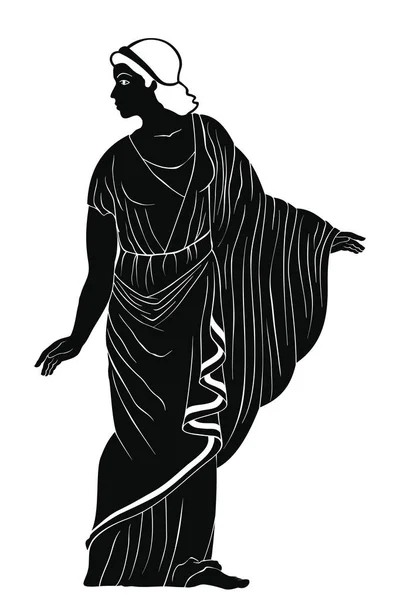 Oude Griekse vrouw. — Stockvector