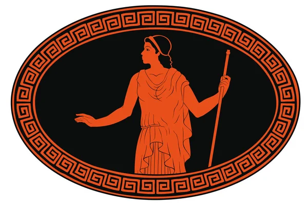 Antik grekisk kvinna. — Stock vektor