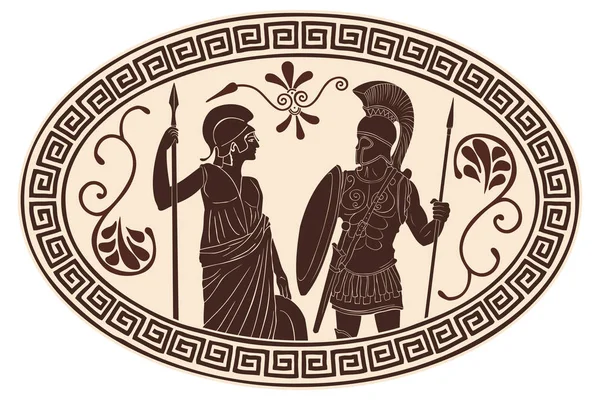 Romano e amazon . — Vettoriale Stock