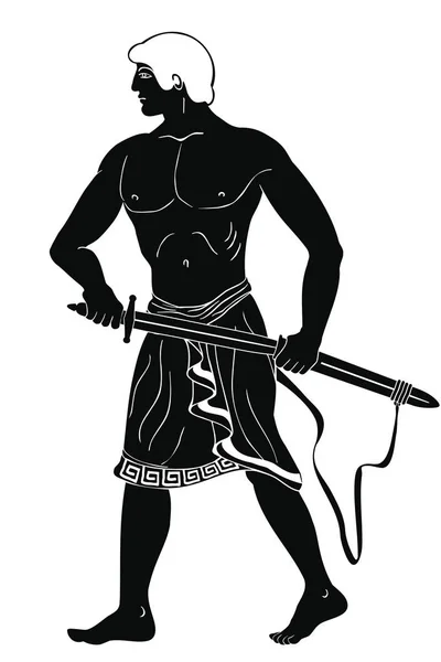 Antiguo guerrero griego . — Archivo Imágenes Vectoriales