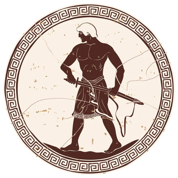 Guerrier grec antique . — Image vectorielle