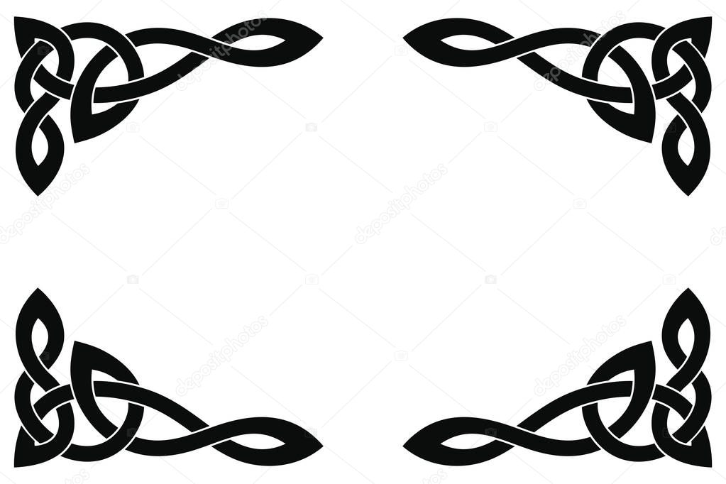 Celtic national ornament interlaced ribbon isolated on white background. Element for graphic design.