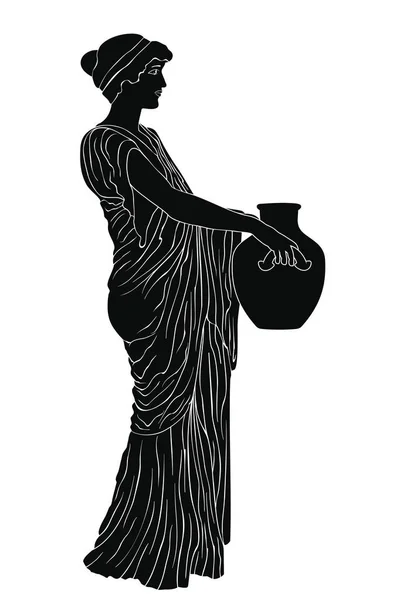 Antica donna greca . — Vettoriale Stock