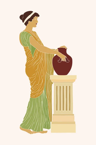 Ancient Greek woman. — Stock Vector