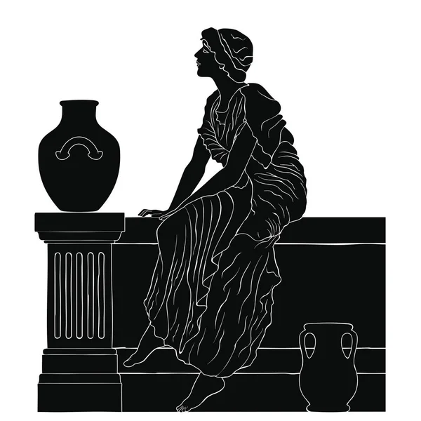 古代ギリシャの女性. — ストックベクタ