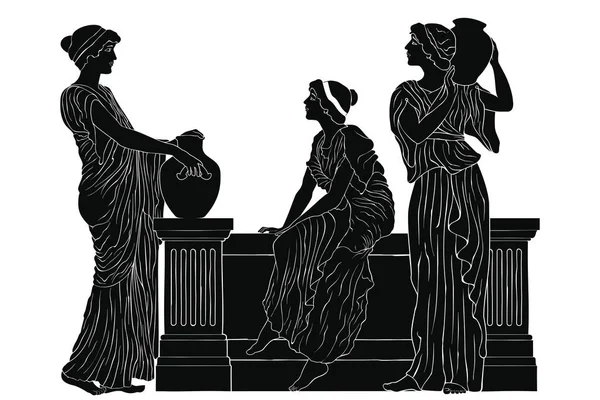 古代ギリシャの女性. — ストックベクタ