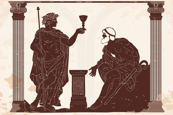 Zeul grec antic Dionysus . — Vector de stoc