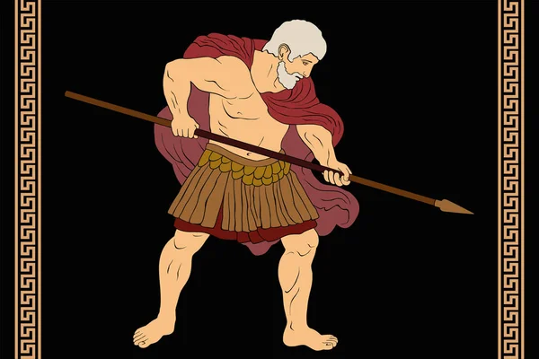 Forntida grekisk krigare. — Stock vektor