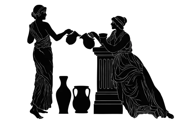 Стародавні грецькі жінки . — стоковий вектор