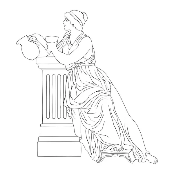 Mulher grega antiga . — Vetor de Stock