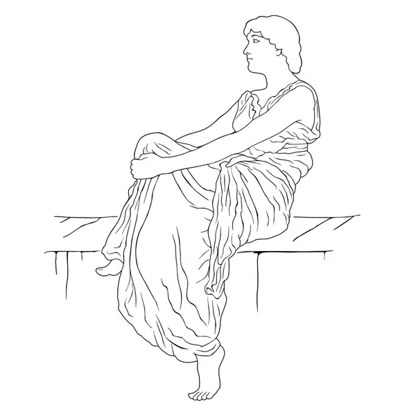 고대 그리스 여성. — 스톡 벡터