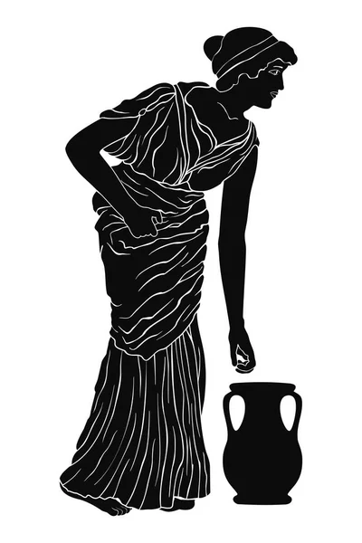 古代ギリシャの女性. — ストックベクタ