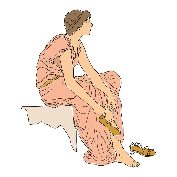 Eine antike griechische Frau. — Stockvektor