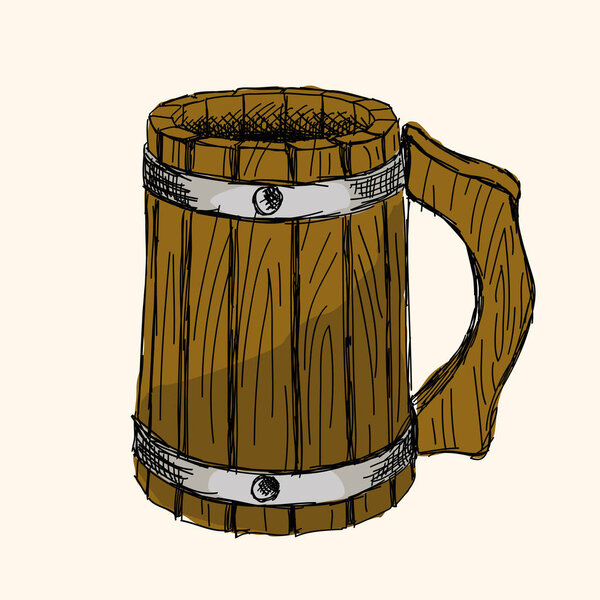 Wooden beer mug.