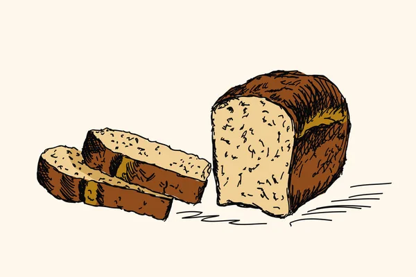 Brood en tarwe. — Stockvector