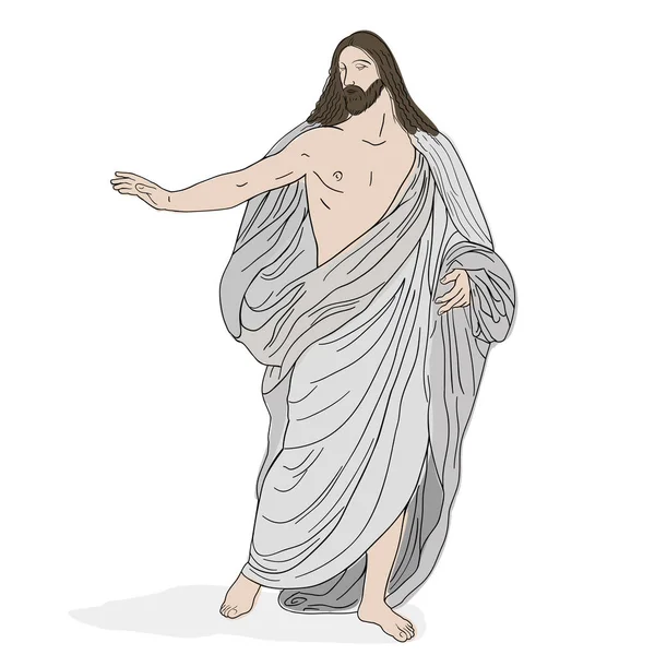 Ο Ιησούς Χριστός σε ένα πέπλο. — Διανυσματικό Αρχείο