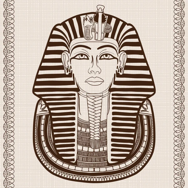 Máscara egipcia antigua . — Vector de stock