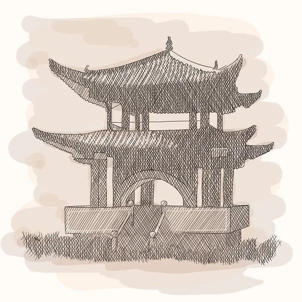 Çin ulusal pagodası. — Stok Vektör