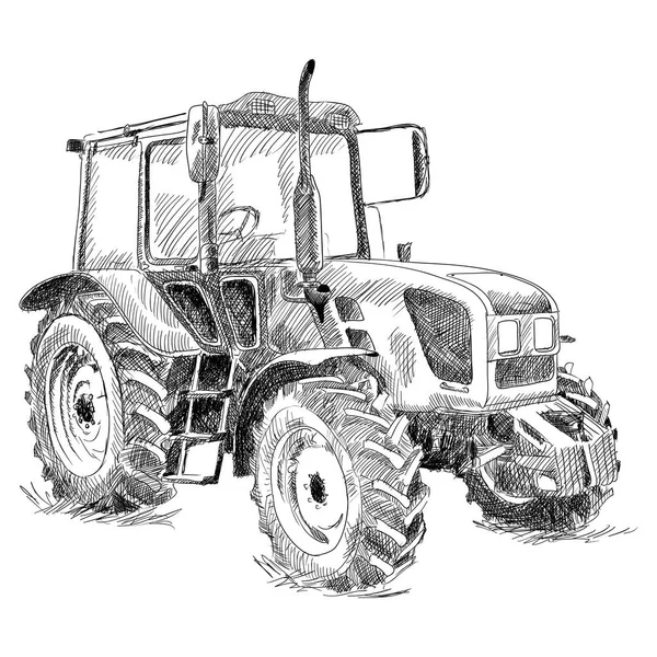 Tractor op grote wielen. — Stockvector