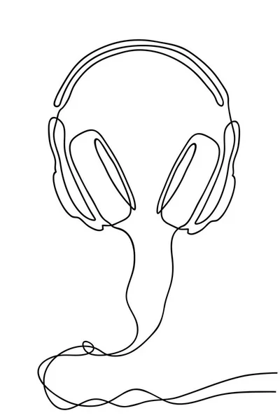Écouteurs sur fond blanc. — Image vectorielle