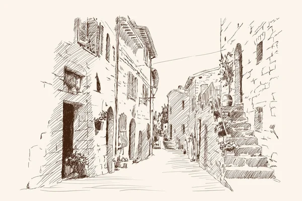 Dessin de la vieille ville . — Image vectorielle