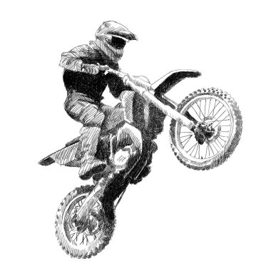 bir motosiklet üzerinde motosikletçi.