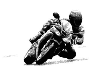 Motorcyclist on a motorcycle. clipart