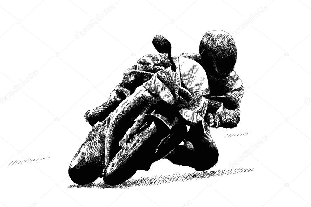 Motorcyclist on a motorcycle.