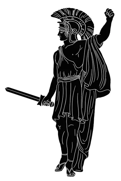 Древнегреческий воин . — стоковый вектор