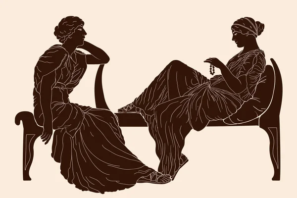 Vektör Yunan kadınları.